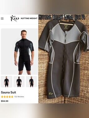 Kutting Weight Sauna Suit Men's Black Neoprene Short Sleeve Slimming Body 3XL